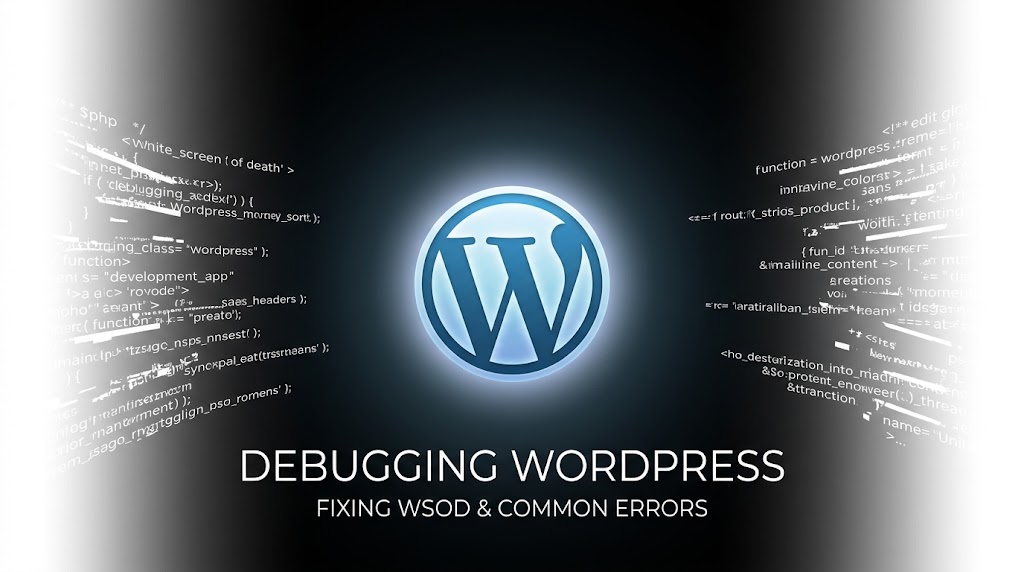Dramatic image of a white screen with WordPress logo.